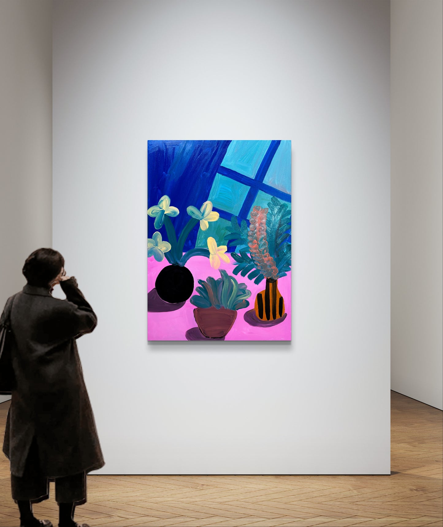 The three vases with flowers