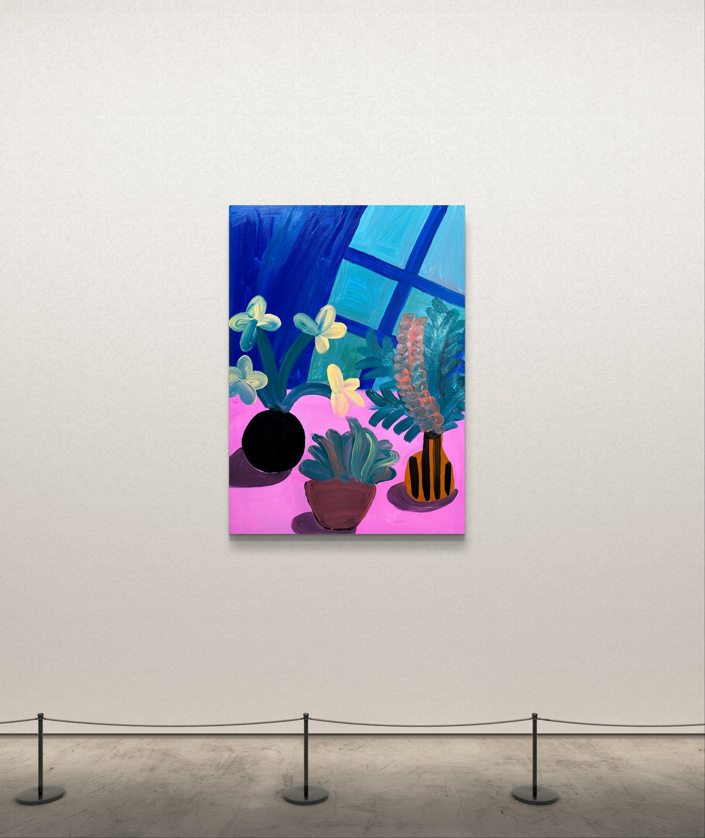 The three vases with flowers