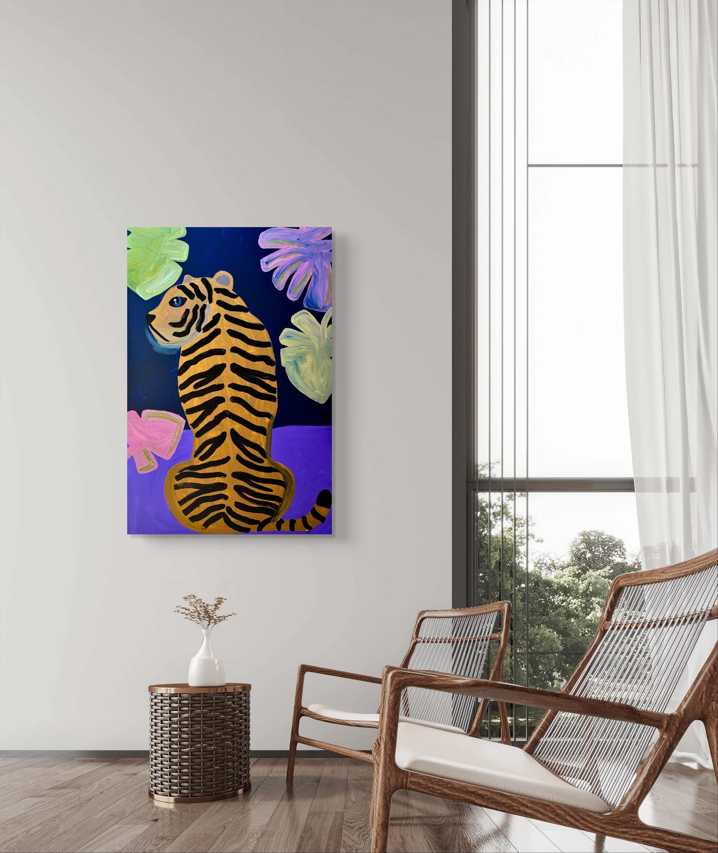 The tiger and the leaves
