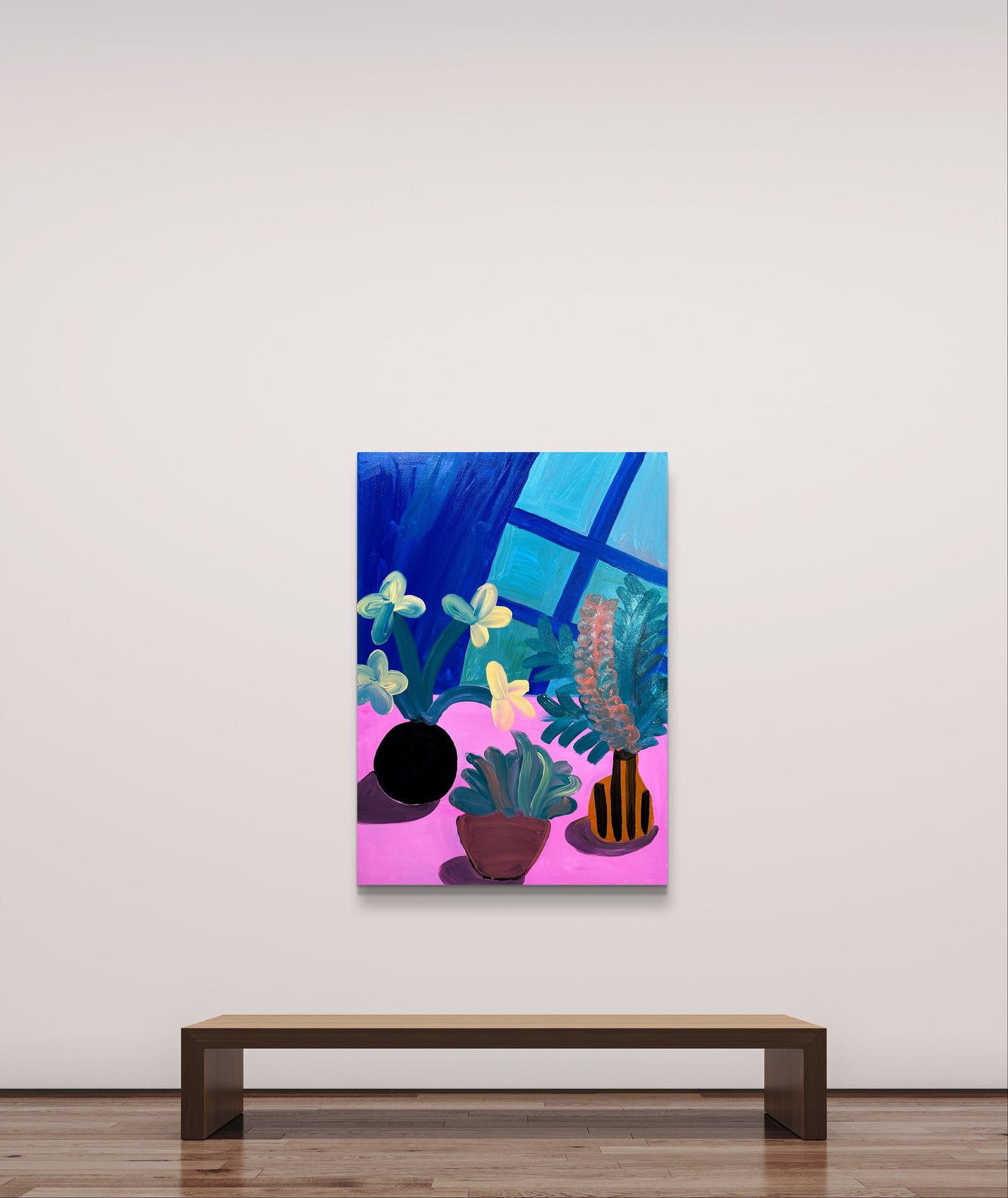 The three vases with flowers